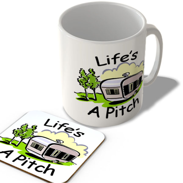 Life's A Pitch - Camper Van Mug and Coaster Set