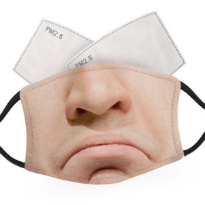 Frowning Male Face - Child Face Masks - 2 Filters Included